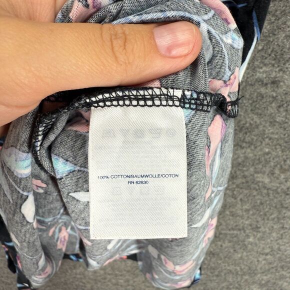 Lands' End Dress Women M Medium Black Floral Shift Short V-Neck Sleeveless - Picture 6 of 7